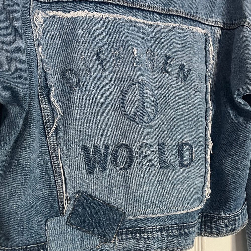 Zara Patchwork Denim Jean Jacket - image 4